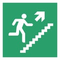 Upstairs emergency exit sign Royalty Free Stock Photo