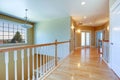 Upstairs hallway with railings