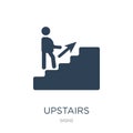 upstairs icon in trendy design style. upstairs icon isolated on white background. upstairs vector icon simple and modern flat Royalty Free Stock Photo