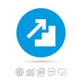 Upstairs icon. Up arrow sign. Royalty Free Stock Photo