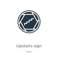 Upstairs sign icon vector. Trendy flat upstairs sign icon from signs collection isolated on white background. Vector illustration Royalty Free Stock Photo