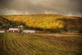 Upstate barn and field with fall colors