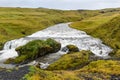 Upstream of the Skoga River, about 200 m above the Skogafoss waterfall, on the Rangarthing eystra circuit is the Hestavadfoss