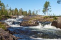 Upstream Trollforsen rapid in Pite river in the Northern Sweden Royalty Free Stock Photo