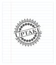 Uptake pencil emblem. Vector Illustration. Detailed Royalty Free Stock Photo