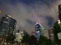 Uptown Charlotte Stormy Skies clouds dark over high rise queen city nightlife