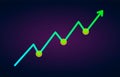 Uptrend trend definition flat icon - bullish chart pattern figure technical analysis. Vector stock and exchange graph Royalty Free Stock Photo