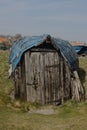 Upturned boat hut, northumberland Royalty Free Stock Photo