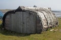 Upturned boat hut, northumberland Royalty Free Stock Photo