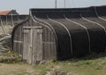 Upturned boat hut, northumberland Royalty Free Stock Photo