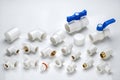 UPVC CPVC Fittings for polypropylene pipes. Elements for pipelines. plastic piping elements. They are designed for connecting pip