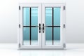 Upvc Glass Door on white background Royalty Free Stock Photo