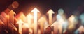 The upward arrows symbolizing growth and success in a dynamic environment..AI generated image Royalty Free Stock Photo