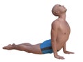 Upward-facing dog pose isolated