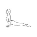 Upward facing dog urdva mukha svanasana color line illustration. Pictogram for web page Royalty Free Stock Photo