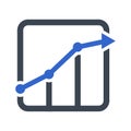 Upward graph icon Royalty Free Stock Photo