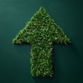 upward-pointing arrows made of lush green grass, symbolizing eco-friendly progress