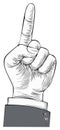 Upward Pointing Finger Illustration of Hand Pointing Towards the Top Royalty Free Stock Photo