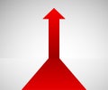 Upward pointing red arrow icon