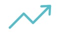 Upward Rising Line Graph Arrow for Improvement Vector Icon, vector design Generative AI Royalty Free Stock Photo