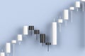 Upward trend. Financial topics. Japanese candles view