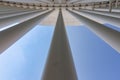 Upward view along white columns to top concert hall Luxembourg Royalty Free Stock Photo