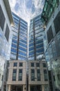 Upward view of modern skyscrapers in the City of London Royalty Free Stock Photo