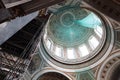 Upward view on round dome on top of Primatial Basilica of the Blessed Virgin Mary Assumed Into Heaven and St Adalbert in Esztergom Royalty Free Stock Photo