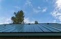 An upward view of a standing seam metal roof Royalty Free Stock Photo