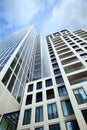 Upward view of tall skyscrapers, TaunusTurm