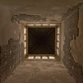 Upward view to the ceiling of a tower of, of Nasrid Palace , Alhambra, Spain