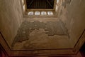 Upward view to the inside walls of a tower of, of Nasrid Palace , Alhambra, Spain Royalty Free Stock Photo