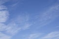 Upward view, wave of softy and white fluffy clouds under deep blue sky Royalty Free Stock Photo