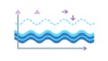 Upward Wavy Growth Chart: Progress, Development Positive Trends, vector design Generative AI Royalty Free Stock Photo