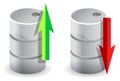 Upwards and downwards Oil prices illustration