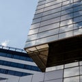 Upwards view of a modern glass building Royalty Free Stock Photo