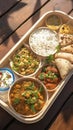 Upwas Thali traditional fasting food platter for Vrat occasions. Royalty Free Stock Photo