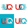 UQ letters logo with accent speed red and blue