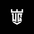 UQ Logo Letter Castle Shape Style