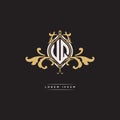 UQ Logo Monogram Ornamental Geometric Vintage Style