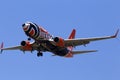 UR-SQE SkyUp Airlines Boeing 737-700 aircraft on the blue sky background Royalty Free Stock Photo