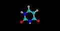 Uracil molecular structure isolated on black Royalty Free Stock Photo