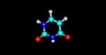 Uracil molecular structure isolated on black Royalty Free Stock Photo