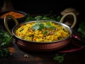 Urad dal khichdi is a popular Indian dish made from lentils and rice