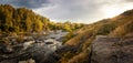 Ural landscape in the evening on the Iset river, Russia