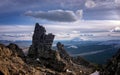 Ural mountains Konzhakovsky and Serebryansky kamen in May, Russia,