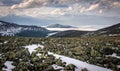 Ural mountains Konzhakovsky and Serebryansky kamen in May, Russia,