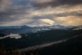 Ural mountains Konzhakovsky and Serebryansky kamen in May, Russia,