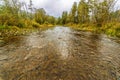 Ural river in autumn day