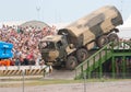 URAL truck going down the ramp